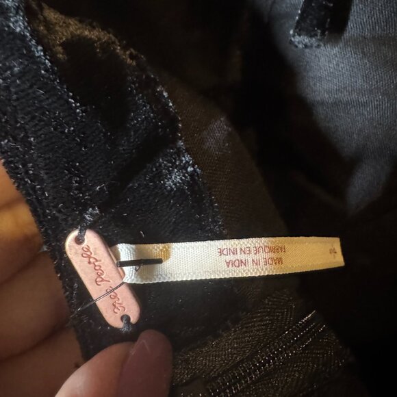 Free People Chelsey  Long‎ Sleeve Black Velvet Mini Dress Size S NEW WITH TAG - Picture 8 of 11